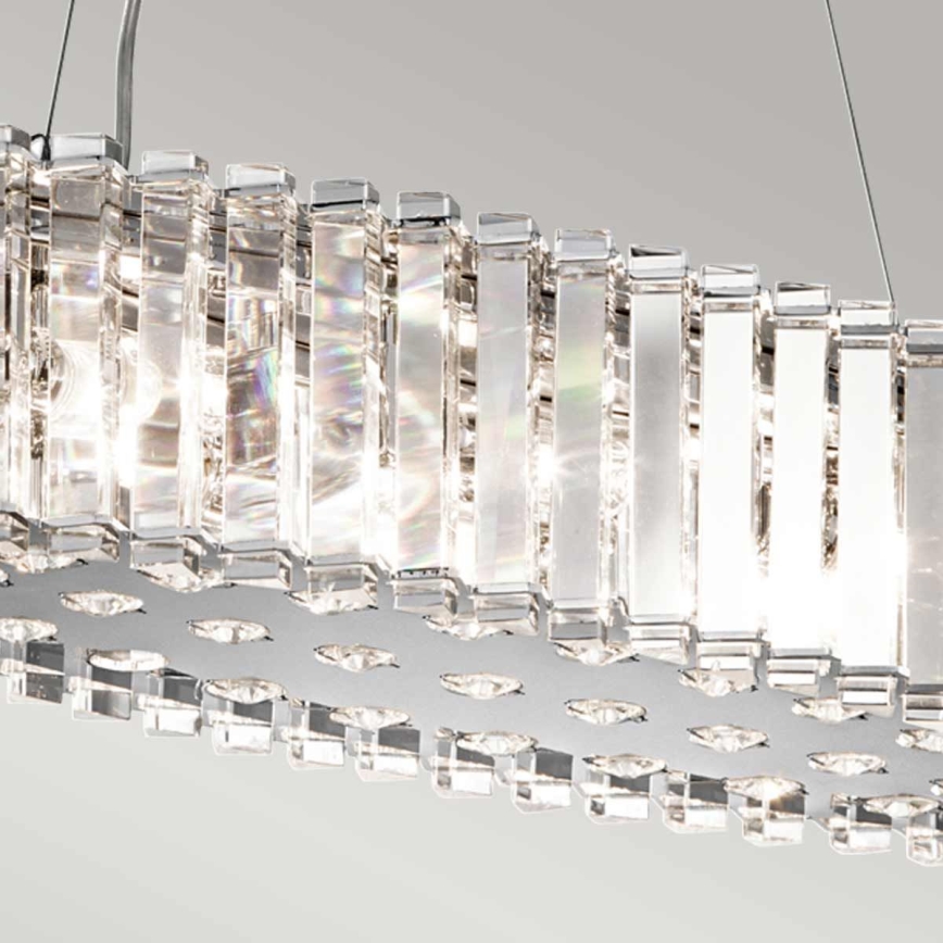 Kichler - LED badrumsljuskrona på textilsladd CRYSTAL SKYE 8xG9/3W/230V IP44