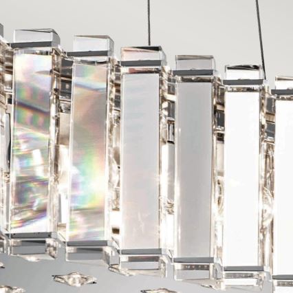 Kichler - LED badrumsljuskrona på textilsladd CRYSTAL SKYE 8xG9/3W/230V IP44