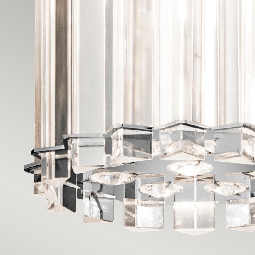 Kichler - LED badrumsljuskrona på textilsladd CRYSTAL SKYE 2xG9/3W/230V IP44