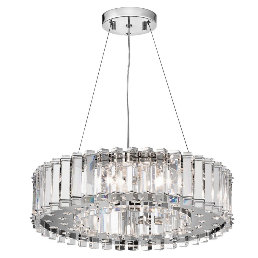 Kichler - LED badrumsljuskrona på textilsladd CRYSTAL SKYE 8xG9/3W/230V IP44