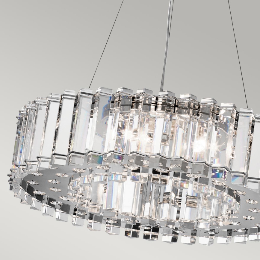 Kichler - LED badrumsljuskrona på textilsladd CRYSTAL SKYE 8xG9/3W/230V IP44