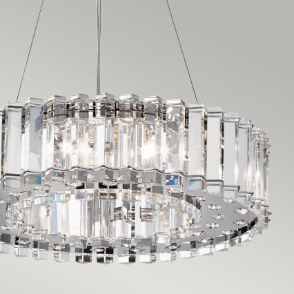 Kichler - LED badrumsljuskrona på textilsladd CRYSTAL SKYE 8xG9/3W/230V IP44