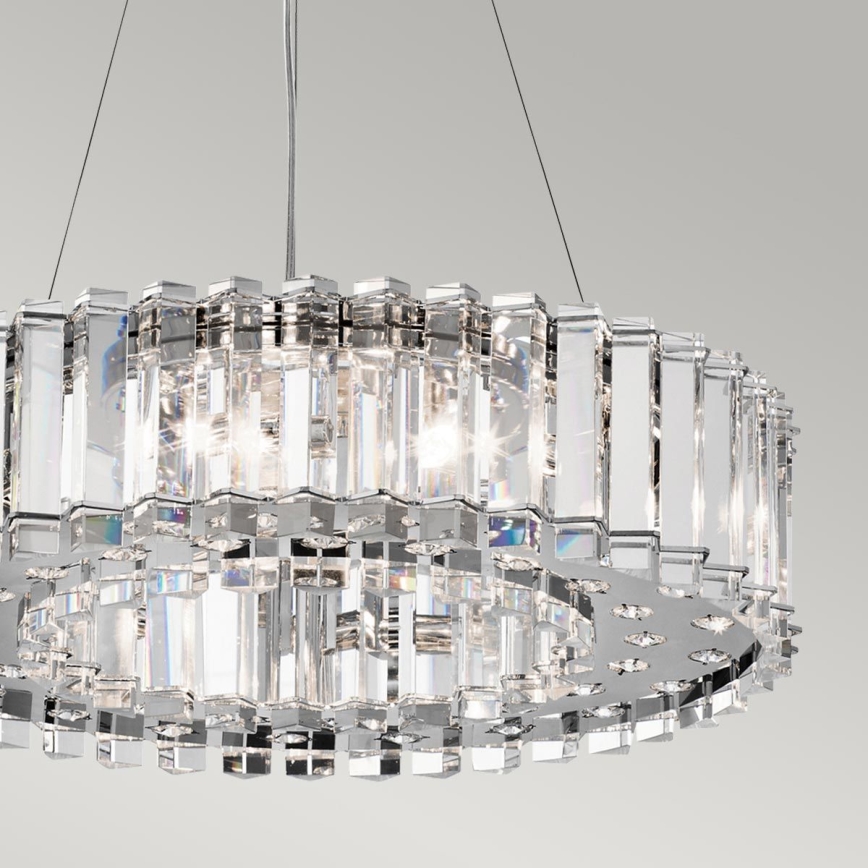 Kichler - LED badrumsljuskrona på textilsladd CRYSTAL SKYE 8xG9/3W/230V IP44