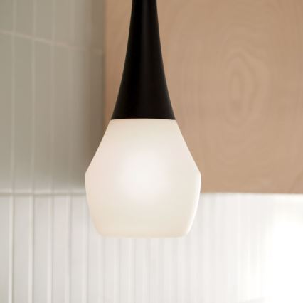 Kichler - Takpendel på stång DEELA 1xE27/60W/230V Ø 17,8 cm svart