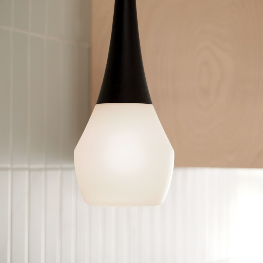 Kichler - Takpendel på stång DEELA 1xE27/60W/230V Ø 17,8 cm svart