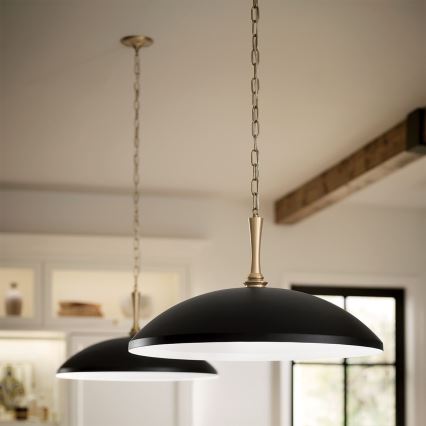 Kichler - Ljuskrona på kedja DELAROSA 1xE27/60W/230V svart/mässing