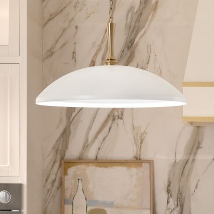 Kichler - Ljuskrona på kedja DELAROSA 1xE27/60W/230V vit/mässing