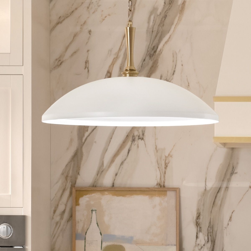 Kichler - Ljuskrona på kedja DELAROSA 1xE27/60W/230V vit/mässing