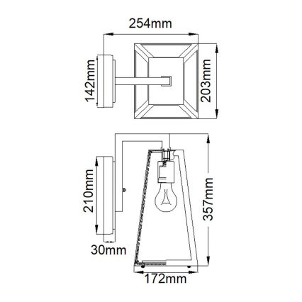 Kichler - Vägglampa för utomhusbruk DELISON 1xE27/60W/230V IP44