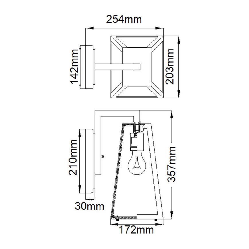 Kichler - Vägglampa för utomhusbruk DELISON 1xE27/60W/230V IP44