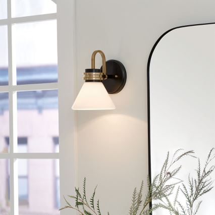 Kichler - LED vägglampa för badrum FARUM 1xG9/3W/230V IP44 svart/mässing