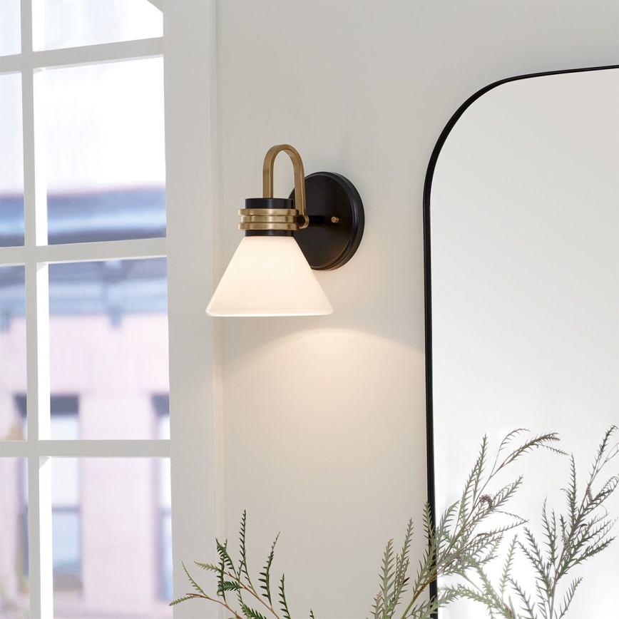 Kichler - LED vägglampa för badrum FARUM 1xG9/3W/230V IP44 svart/mässing