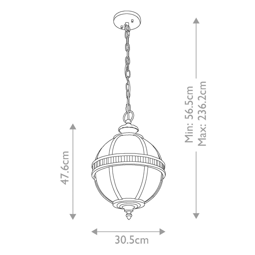 Kichler - Utomhuslampa med kedja HALLERON 3xE14/60W/230V IP44