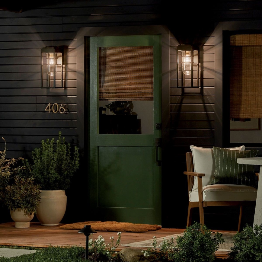 Kichler - Vägglampa för utomhusbruk HONE 1xE27/60W/230V IP44 svart