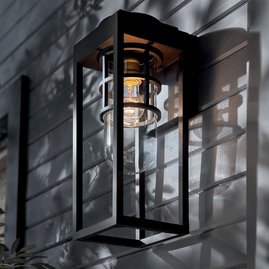 Kichler - Vägglampa för utomhusbruk HONE 1xE27/60W/230V IP44 svart