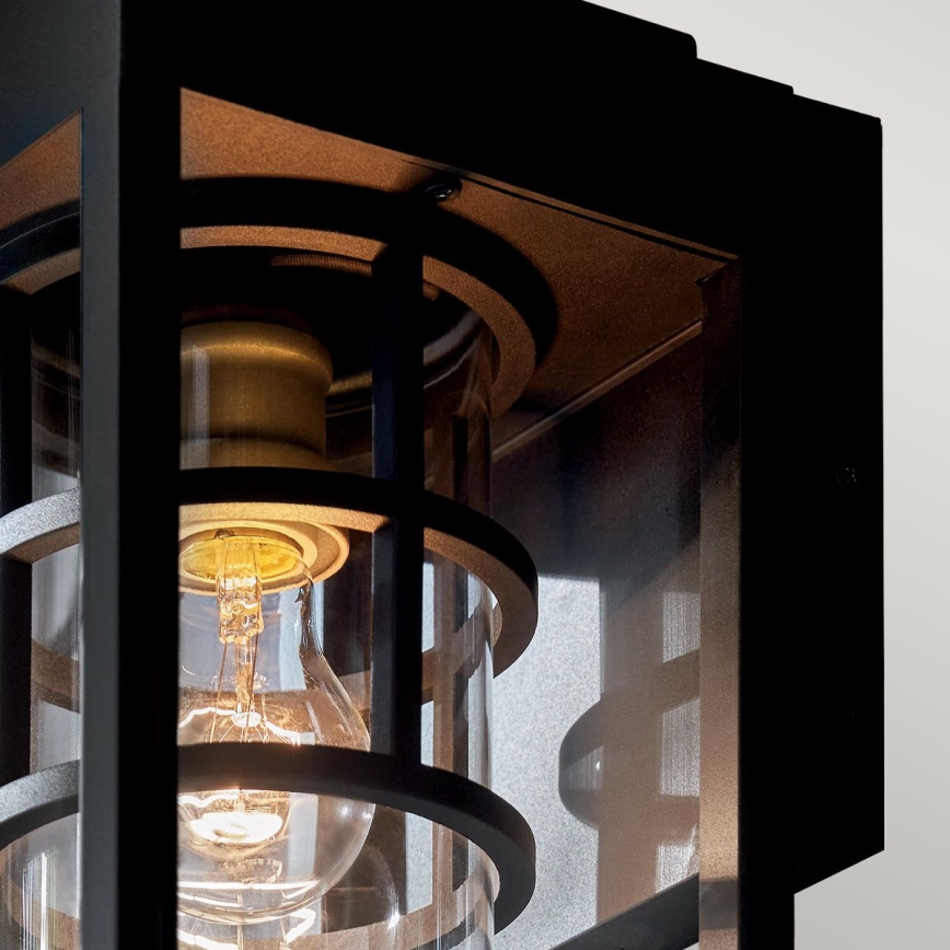 Kichler - Vägglampa för utomhusbruk HONE 1xE27/60W/230V IP44 svart