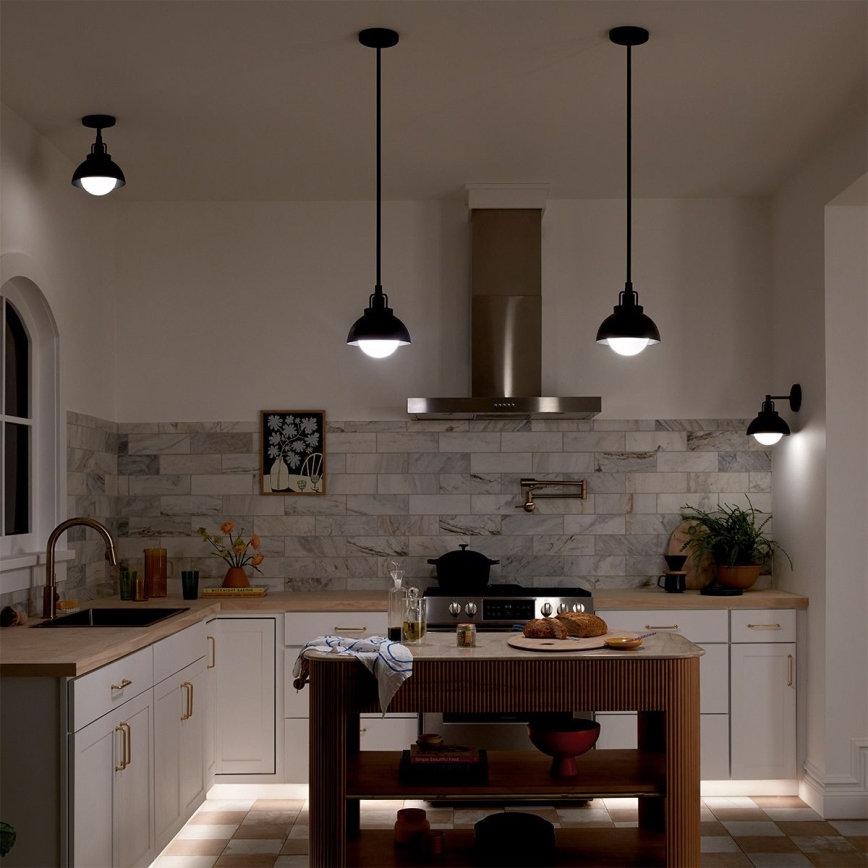 Kichler - Vägglampa NIVA 1xE27/40W/230V svart
