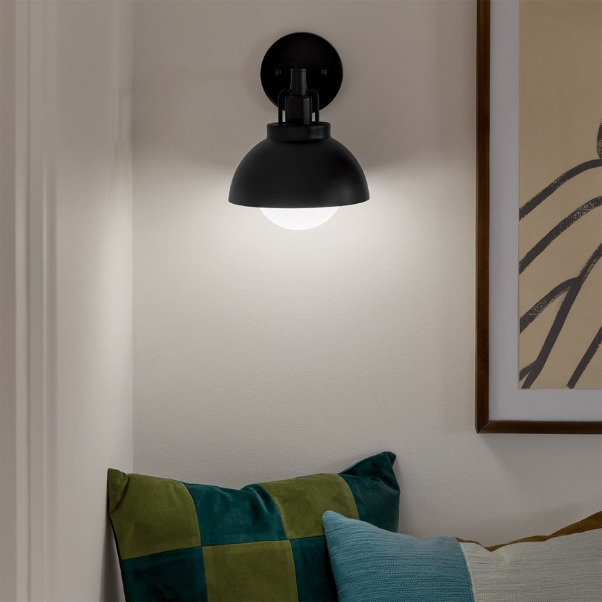 Kichler - Vägglampa NIVA 1xE27/40W/230V svart
