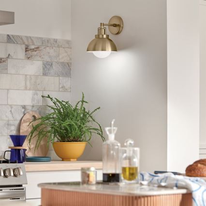 Kichler - Vägglampa NIVA 1xE27/40W/230V mässing