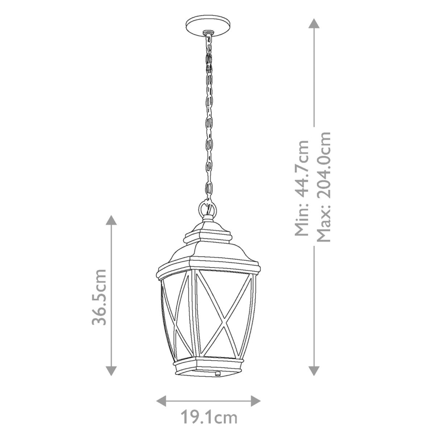 Kichler - Utomhus ljuskrona på kedja TANGIER 1xE27/60W/230V IP44
