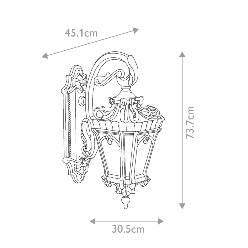 Kichler - Vägglampa för utomhusbruk TOURNAI 3xE14/60W/230V IP44