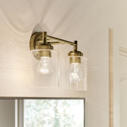 Kichler - Vägglampa WINSLOW 2xE27/60W/230V mässing