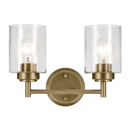 Kichler - Vägglampa WINSLOW 2xE27/60W/230V mässing