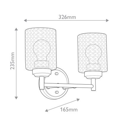 Kichler - Vägglampa WINSLOW 2xE27/60W/230V mässing