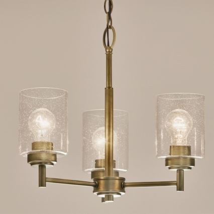 Kichler - Ljuskrona på kedja WINSLOW 3xE27/60W/230V diameter 45,8 cm mässing