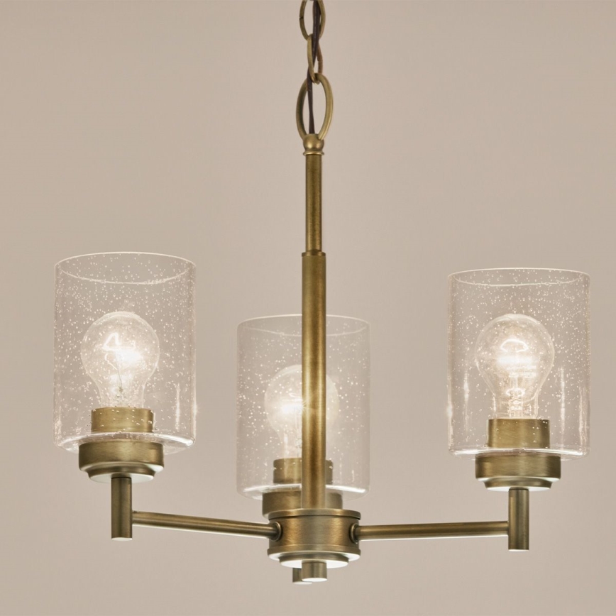Kichler - Ljuskrona på kedja WINSLOW 3xE27/60W/230V diameter 45,8 cm mässing