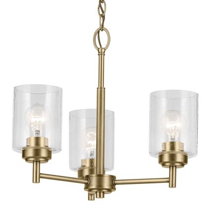 Kichler - Ljuskrona på kedja WINSLOW 3xE27/60W/230V diameter 45,8 cm mässing