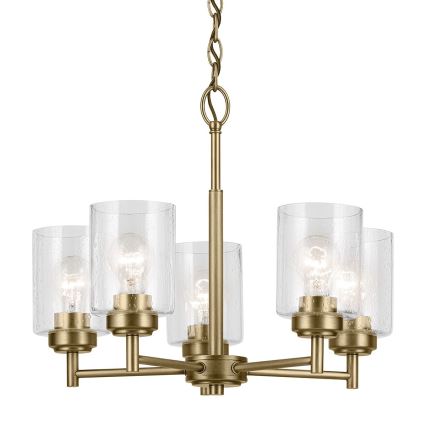 Kichler - Ljuskrona på kedja WINSLOW 5xE27/60W/230V diameter 50,2 cm mässing