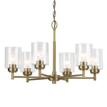 Kichler - Ljuskrona på kedja WINSLOW 6xE27/60W/230V diameter 66 cm mässing