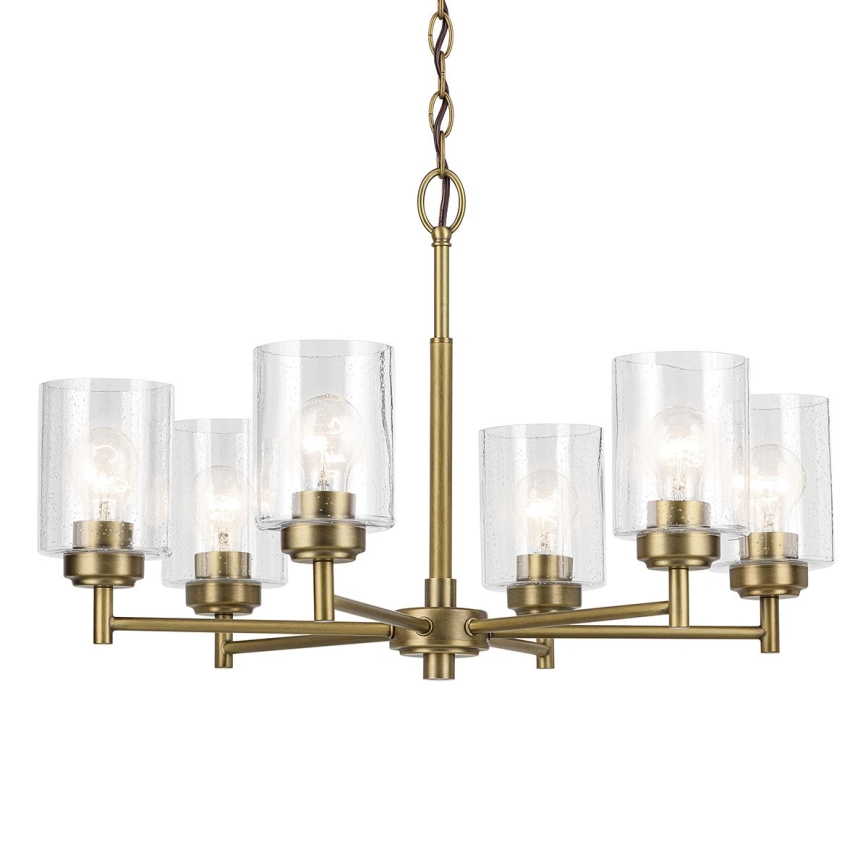 Kichler - Ljuskrona på kedja WINSLOW 6xE27/60W/230V diameter 66 cm mässing