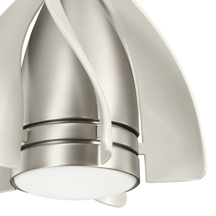 Kichler - LED dimbar takfläkt TERNA LED/10W/230V matt krom/vit + fjärrkontroll
