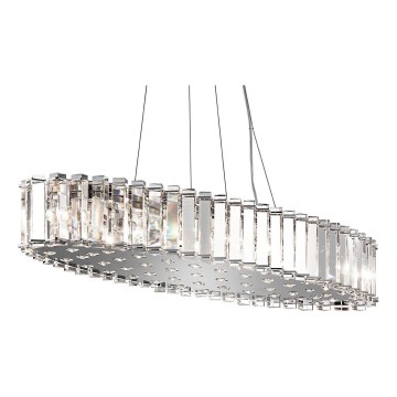 Kichler - LED badrumsljuskrona på textilsladd CRYSTAL SKYE 12xG9/3W/230V IP44