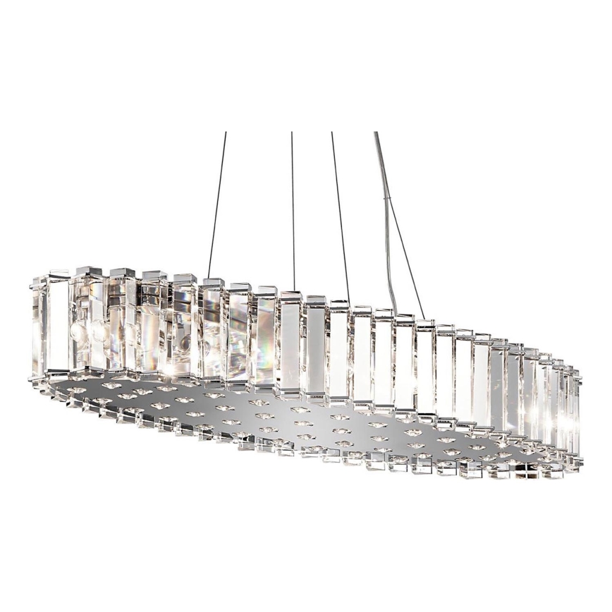 Kichler - LED badrumsljuskrona på textilsladd CRYSTAL SKYE 12xG9/3W/230V IP44