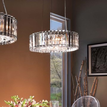 Kichler - LED badrumsljuskrona på textilsladd CRYSTAL SKYE 8xG9/3W/230V IP44