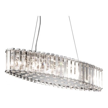 Kichler - LED badrumsljuskrona på textilsladd CRYSTAL SKYE 8xG9/3W/230V IP44