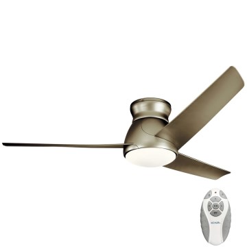 Kichler - LED Dimbar takfläkt ERIS LED/10W/230V matt krom IP44 + fjärrkontroll