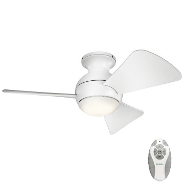 Kichler - LED Dimbar takfläkt SOLA LED/10W/230V IP23 vit + fjärrkontroll
