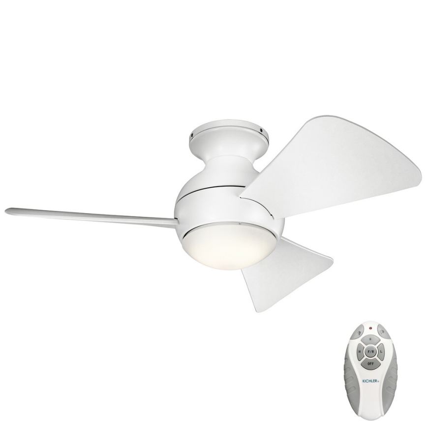 Kichler - LED Dimbar takfläkt SOLA LED/10W/230V IP23 vit + fjärrkontroll