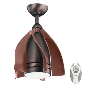 Kichler - LED Dimbar takfläkt TERNA LED/10W/230V brons/brun + fjärrkontroll