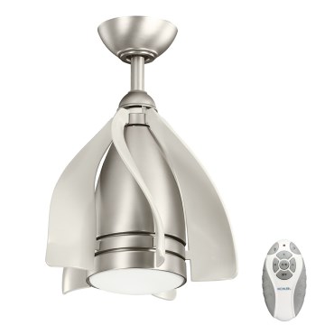 Kichler - LED Dimbar takfläkt TERNA LED/10W/230V matt krom/vit + fjärrkontroll