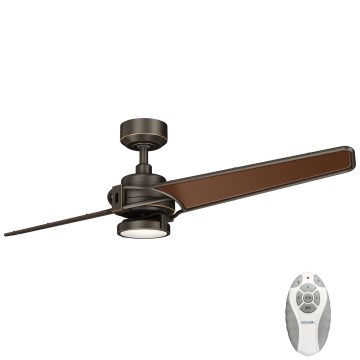Kichler  -LED Dimbar takfläkt XETY LED/10W/230V svart/brun + fjärrkontroll