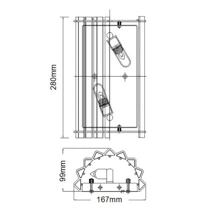 Kichler - LED Vägglampa för badrum CRYSTAL SKYE 2xG9/3W/230V IP44