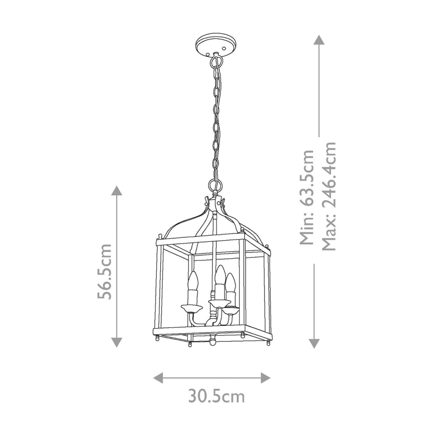 Kichler - Ljuskrona på kedja LARKIN 3xE14/60W/230V antracit