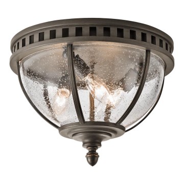 Kichler - Taklampa för utomhusbruk HALLERON 3xE14/40W/230V IP44 antracit