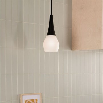 Kichler - Takpendel på stång DEELA 1xE27/60W/230V Ø 17,8 cm svart