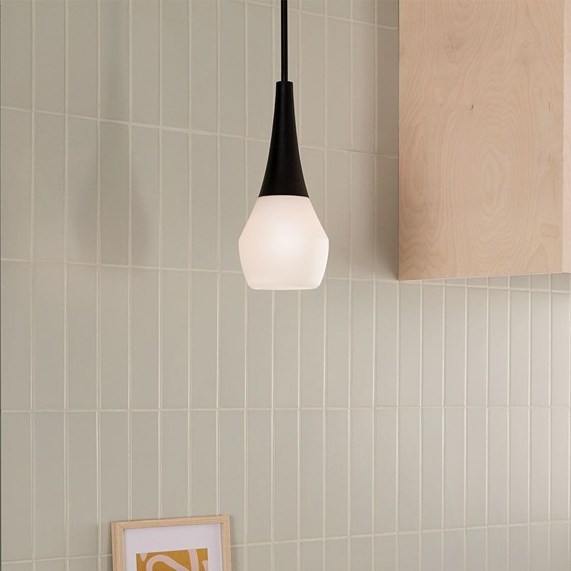 Kichler - Takpendel på stång DEELA 1xE27/60W/230V Ø 17,8 cm svart